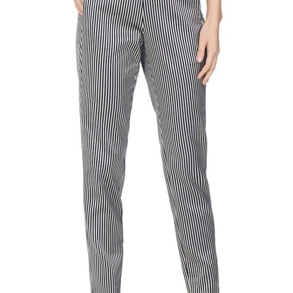 Michelle Mason Stripe Sateen Trouser Metallic vertical stripe navy trousers - Picture 9 of 9
